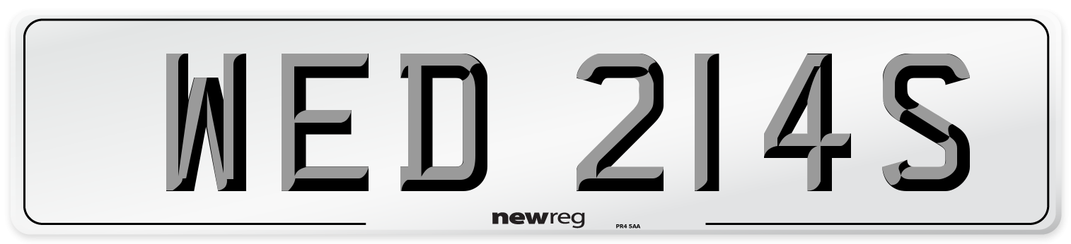 WED 214S Number Plate from New Reg
